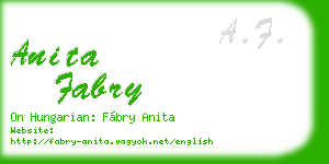 anita fabry business card