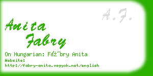 anita fabry business card